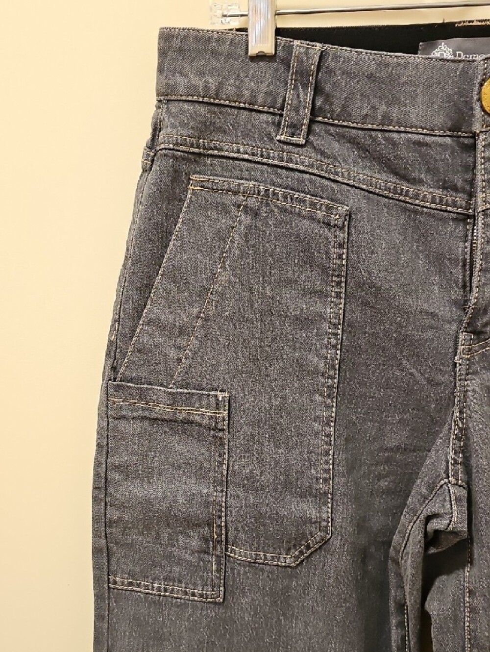 Democracy High Waist Wide Leg Carpenter Jeans; EUC; Size 8; Grey - Picture 6 of 12